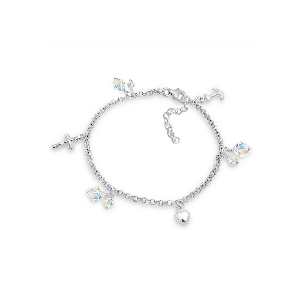 ELLI Bettelarmband Kreuz Herz Anker